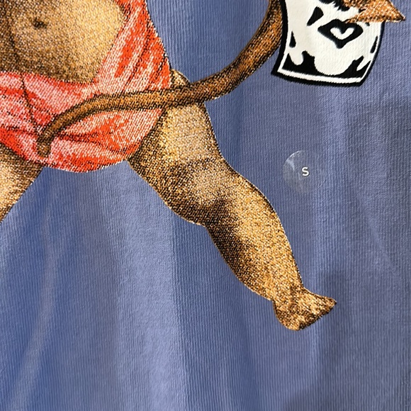 Obey Women’s Cupid Bow Arrow Watch Out Tee T-Shirt New Blue Size Small - Picture 3 of 7